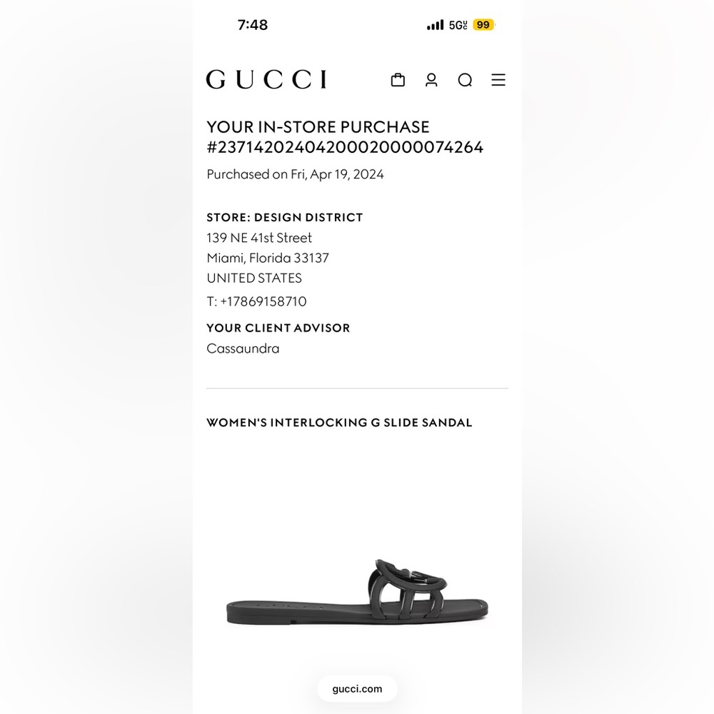 Gucci Black Interlocking G Slide Sandals - Picture 8 of 8